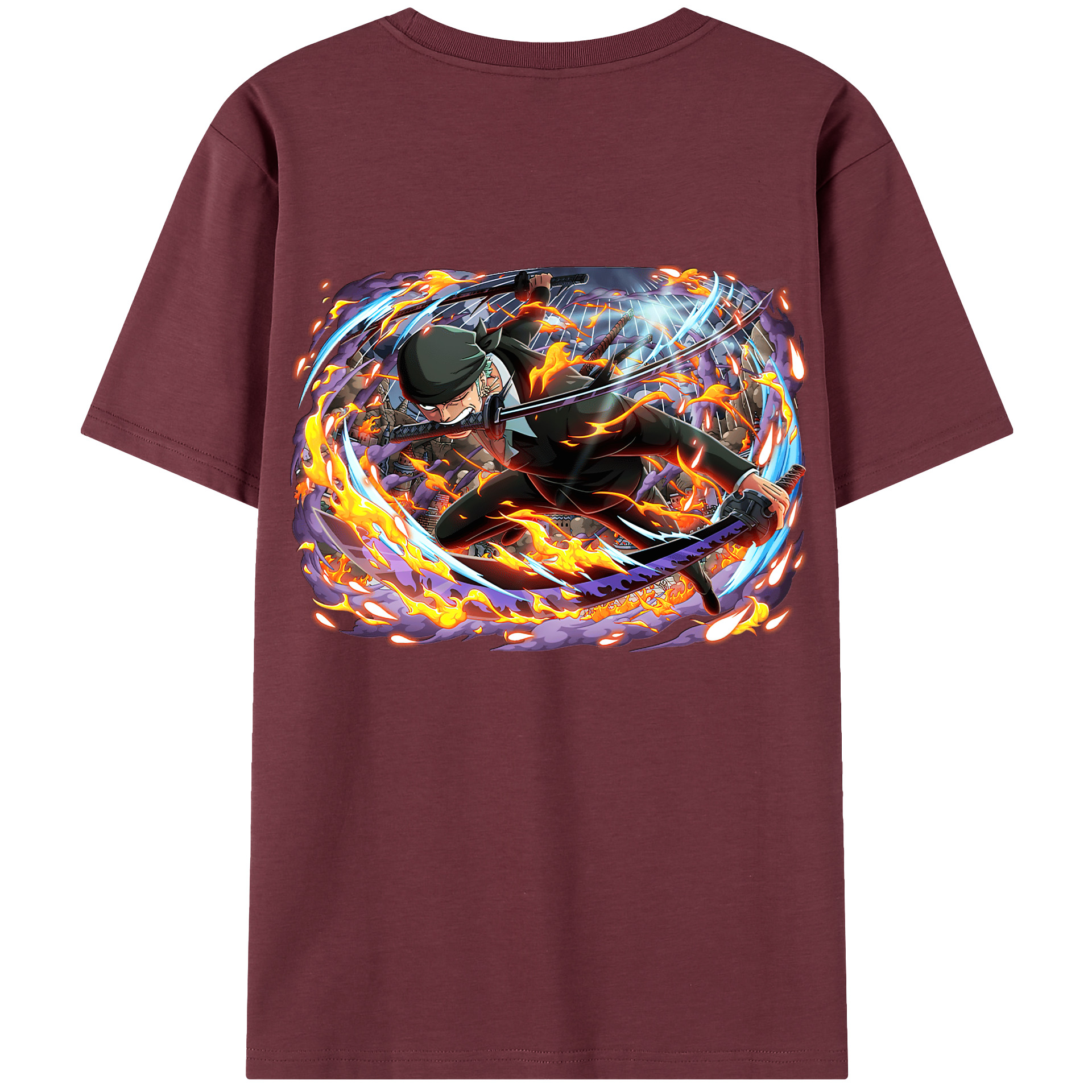 ワンピース ロロノア・ゾロ ONE PIECE Roronoa Zoro 綿100％半袖Tシャツ（背面プリント）